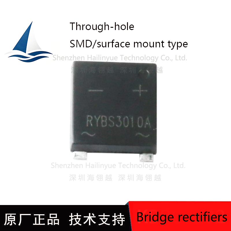 RYBS3010A 3A 1000V High Efficiency SMD Rectifier Bridge, YBS Housing